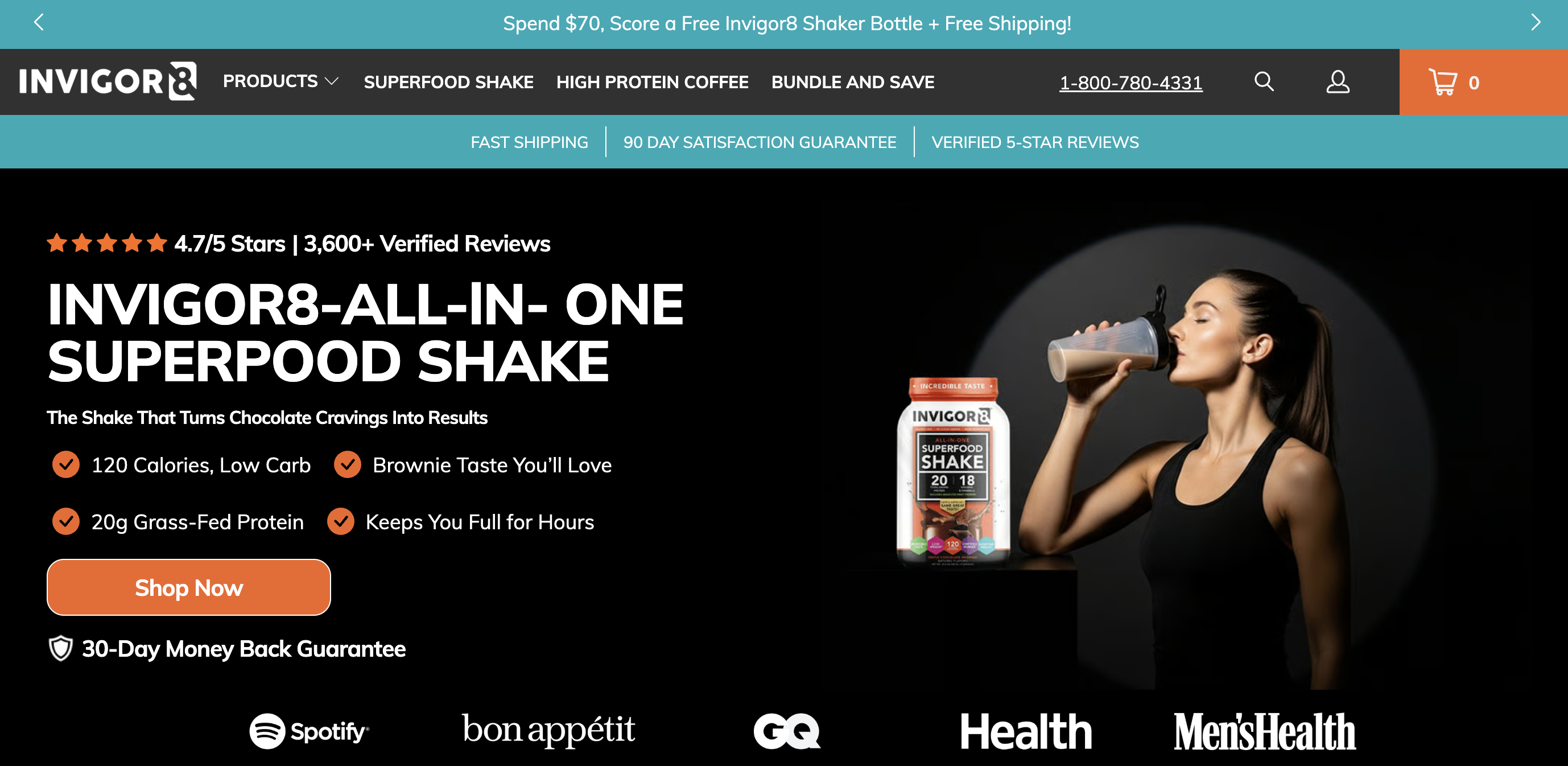 Invigor8 landing page