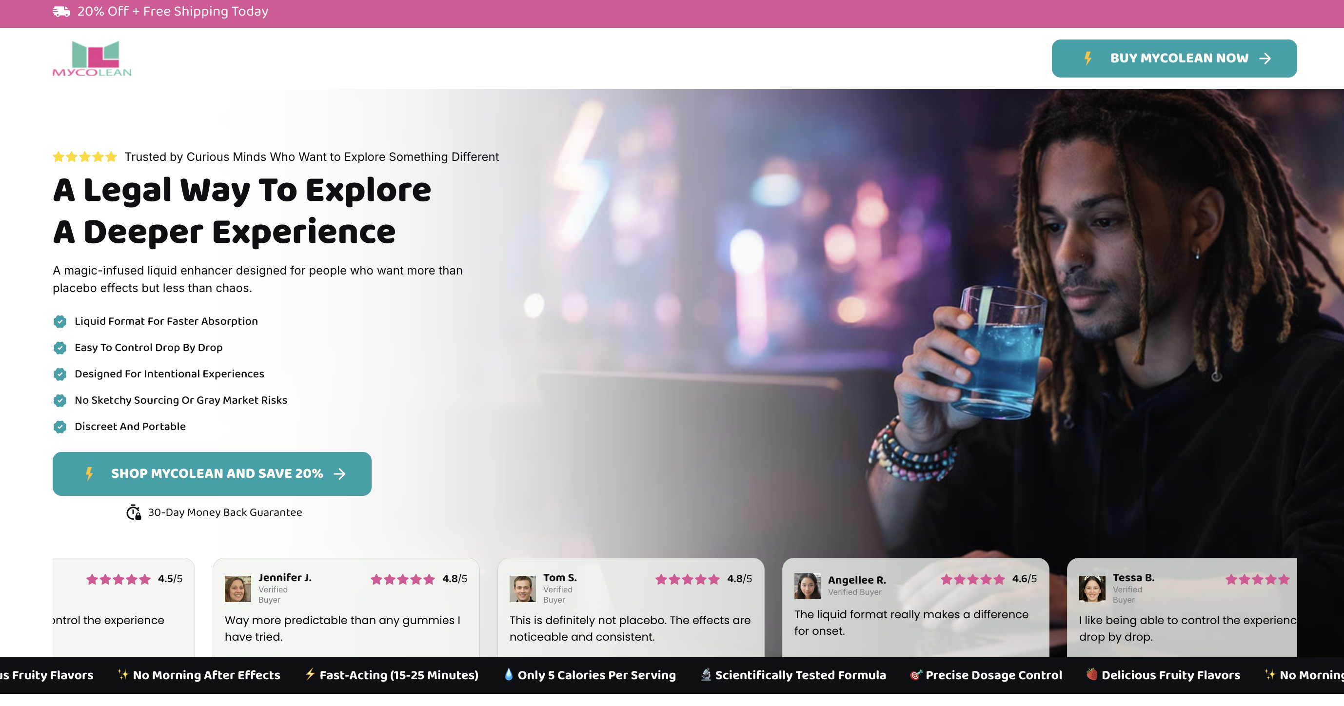 Mycolean landing page